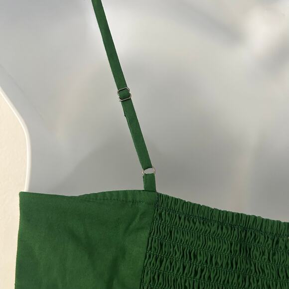 J. Crew Factory Women's Scallop-Trim Button-Front Midi Dress Fern Canyon 6 New - Picture 8 of 10